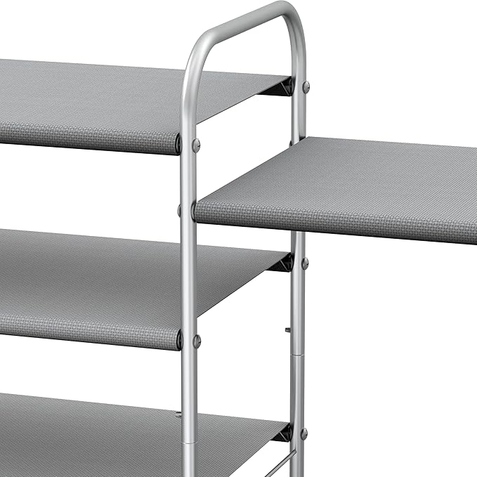 Simple Houseware 3-Tier Shoe Rack Storage Organizer, Grey – Space-Saving Shoe Shelf, Holds 9–16 Pairs, Sturdy Metal Frame, Easy Assembly – Closet, Entryway, Bedroom Shoe Storage Solution