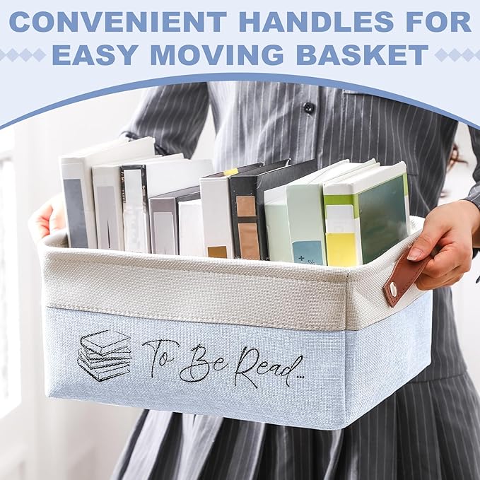 Marsui Book Lover Gifts TBR Book Storage Basket to Be Read List Storage Bin Bookish Accessories Bookworm Gift for Club Members Student Teacher Reading Accessories