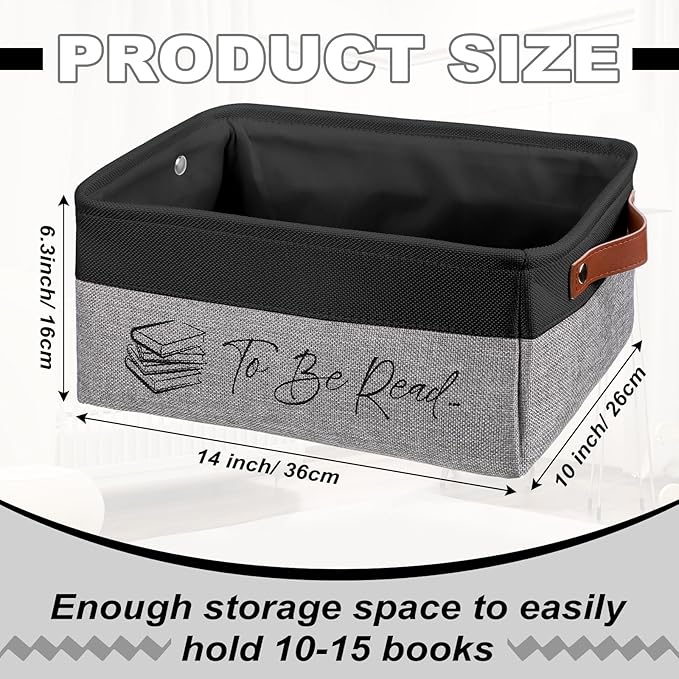 Marsui Book Lover Gifts TBR Book Storage Basket to Be Read List Storage Bin Bookish Accessories Bookworm Gift for Club Members Student Teacher Reading Accessories