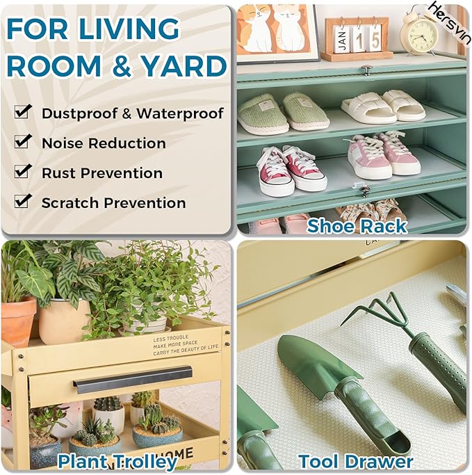 Hersvin Shelf Liner, 24" x20' Non-Adhesive Drawer Liners EVA Kitchen Cupboard Cabinet Covering Undersink Mat Washable Fridge Lining Paper for Home Office (Clear/Dot)