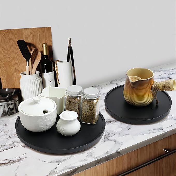 [ 2 Pack ] 12-inch Lazy Susan Organizers, ACIAZAAZ Lazy Susan Turntable for Cabinet, Kitchen Turntable Storage for Table, Countertop, Pantry