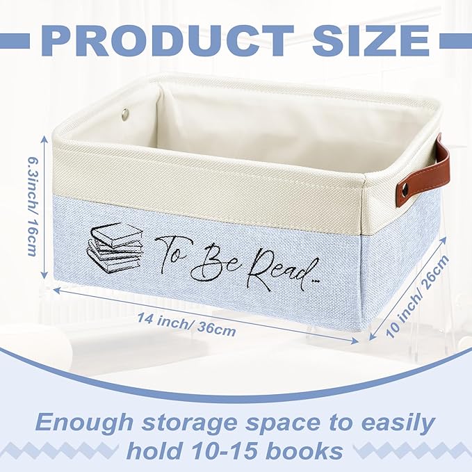 Marsui Book Lover Gifts TBR Book Storage Basket to Be Read List Storage Bin Bookish Accessories Bookworm Gift for Club Members Student Teacher Reading Accessories