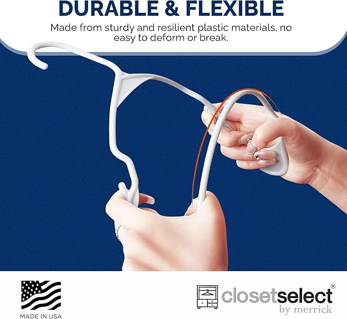 Plastic Hangers 50 Pack - Space Saving Clothes Hangers, Made in USA, Durable & Strong Plastic Shirt & Coat Hanger with Notches & Shoulder Grooves, Non-Slip Clothing Hangers | Royal Spice