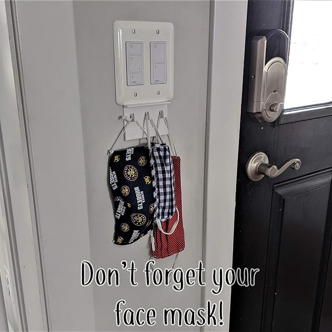 Mount Genie The No-Screwups Key Hook Organizer (White, 2-Pack): Wall Mount with No Damaging Screws or Tape. Installs in Seconds on Any Light Switch. Great for Entryway, Mudroom, Kitchen, Office