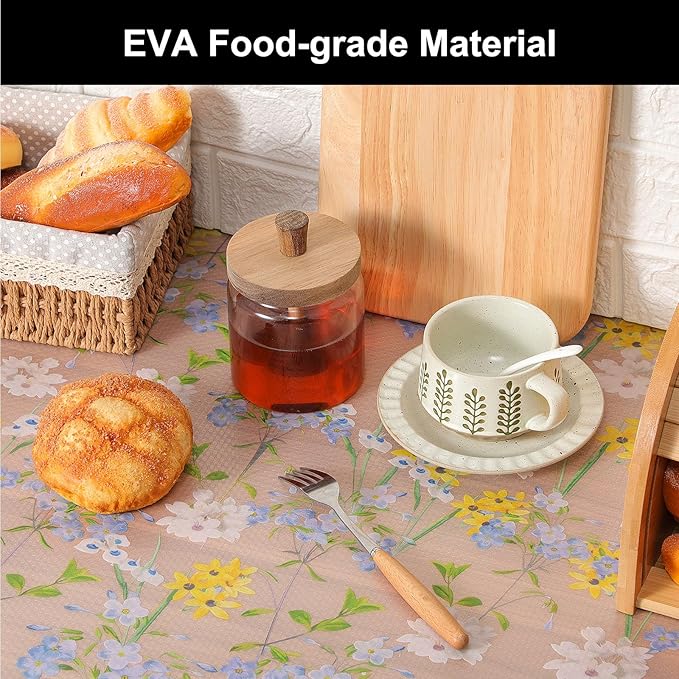 Cooyes Shelf Liner – Premium Non-Adhesive Cabinet & Drawer Liner for Kitchen – Waterproof Shelf Paper with Modern Pattern – Durable EVA Cabinet Mat – Easy to Cut （12" W x 360" L）