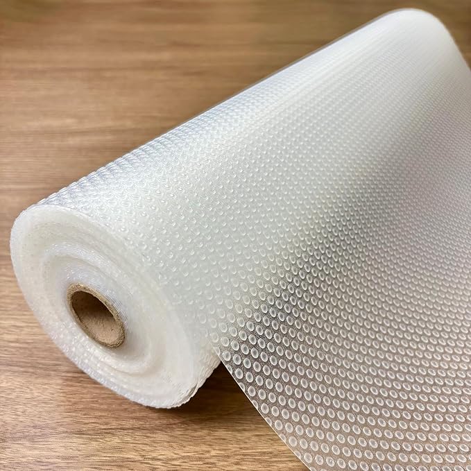 EVALAND Shelf Liners for Kitchen Cabinets Non-Adhesive 12" x 20 FT Clear Drawer Liner Non Slip, Washable Cabinet Liner, Waterproof Shelf Liners for Cabinets, Refrigerator Bathroom Pantry - Thickened