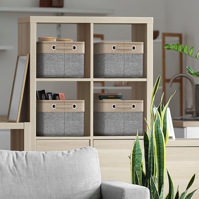 Sorbus Fabric Storage Bins for Shelves - 15 Inch Sturdy Collapsible Storage Bins with 2 Handles, Foldable Baskets for Organizing Home, Closets, Shelf, Toys, Clothes, Large Decorative Storage Baskets