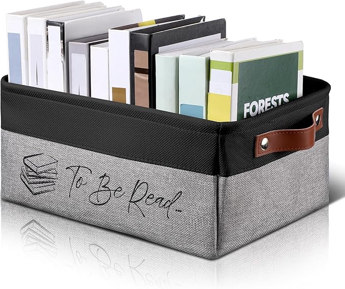 Marsui Book Lover Gifts TBR Book Storage Basket to Be Read List Storage Bin Bookish Accessories Bookworm Gift for Club Members Student Teacher Reading Accessories