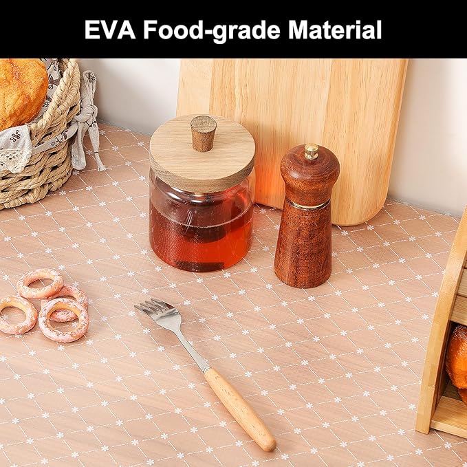 Cooyes Shelf Liner – Premium Non-Adhesive Cabinet & Drawer Liner for Kitchen – Waterproof Shelf Paper with Modern Pattern – Durable EVA Cabinet Mat – Easy to Cut （24" W x 120" L）