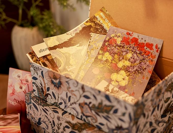 3-Piece Decorative Storage Boxes with Lids, Magnet and Ribbon, Plain White, Floral, Cardboard Paper Keepsake box Set, Photo Storage Box for Memory, Modern Stylish Home Decor