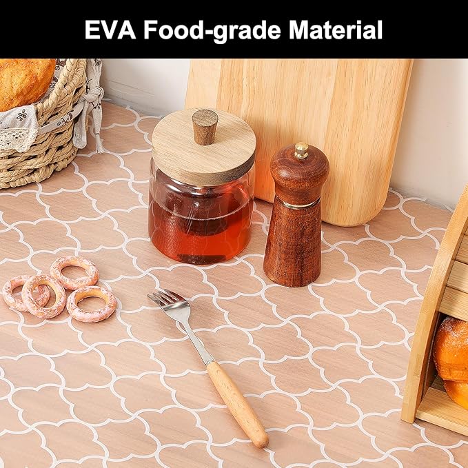 Cooyes Shelf Liner – Premium Non-Adhesive Cabinet & Drawer Liner for Kitchen – Waterproof Shelf Paper with Modern Pattern – Durable EVA Cabinet Mat – Easy to Cut (17.5" W x 197" L)
