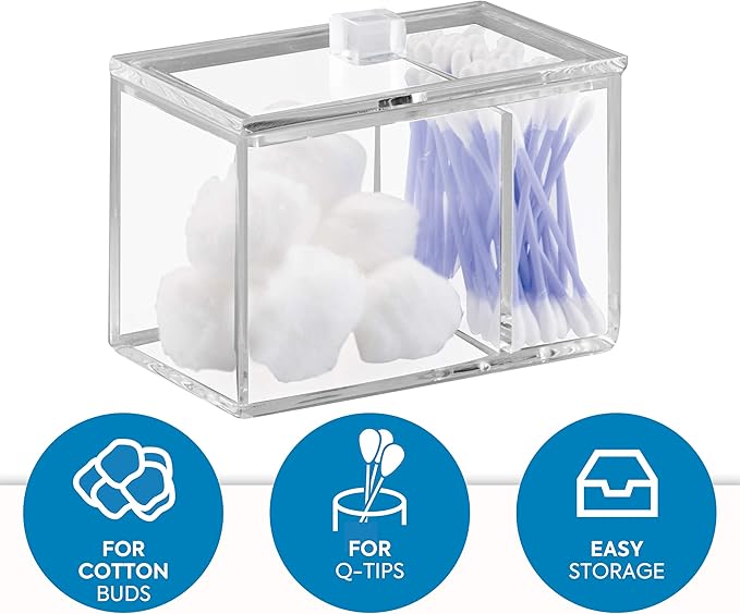 iDesign Clarity Wall Mount Nail Polish Storage Rack with 3 Shelves for Bathroom, Vanity, Closet, Bedroom, Set of 1, Canister