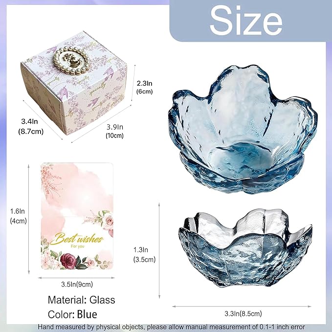 Mini Flower Ring Plate Jewelry Storage Tray Ring Holder for Dressing Table, Bedside Table, Room Bathroom Decoration, Cute Valentine's Day Christmas Birthday Gift for Women (blue flower)