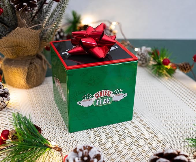 Ukonic Friends Central Perk 4-Inch Tin Storage Box Cube Organizer with Lid | Basket Container, Cubby Cube Closet Organizer, Home Decor Accessories | Nostalgic Gifts And Collectibles