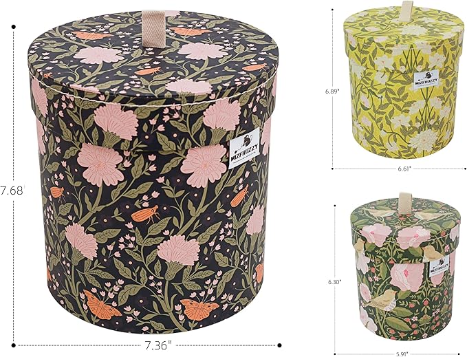 3-Piece Decorative Storage Boxes with Lids, wool storage, toy bin, Cardboard Keepsake Box Set, Butterfly and Bird Design, Shelf Decor, Home Decor, Modern Decoration Organizer, Toy Bin