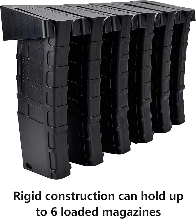 Magnetic ABS 6 Standard AR Rack Wall Mount, AR Mag Holder for 5.56 .223 Magazines, Wall Magazine Display, Magnet AR Mag Storage Organizer