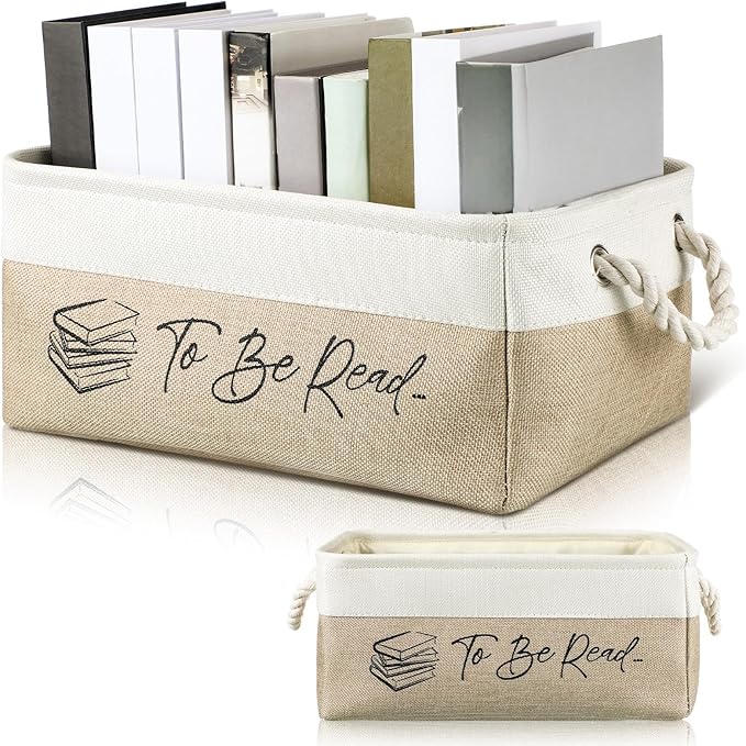 Marsui Book Lover Gifts TBR Book Storage Basket to Be Read List Storage Bin Bookish Accessories Bookworm Gift for Club Members Student Teacher Reading Accessories
