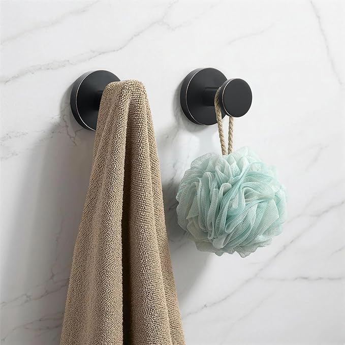 TUNNY 5 Pack Round Towel Hooks-Oil-Rubbed Bronze Modern Coat Hooks Shower Towel Hooks for Bathroom Kitchen Home Storage