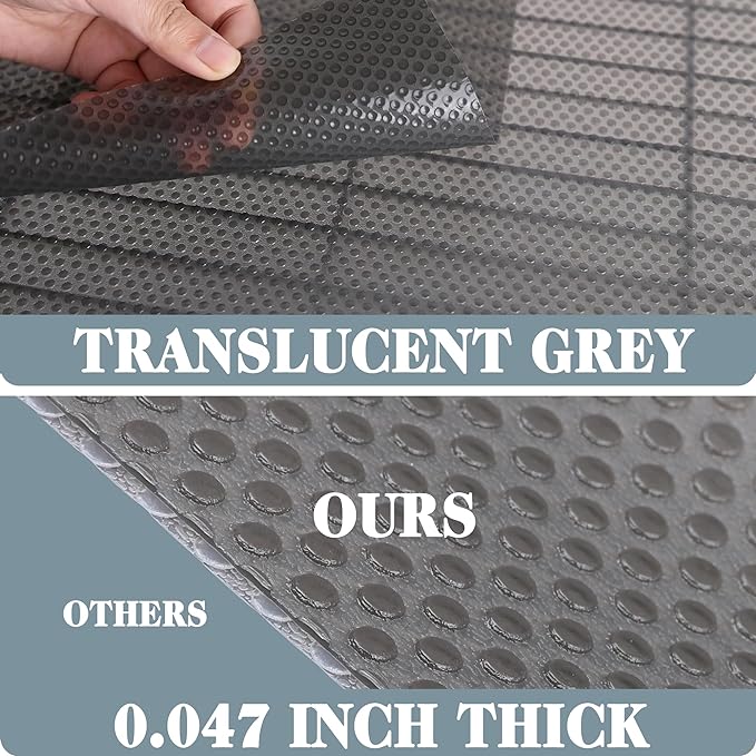 FLPMIX Shelf Liners for Wire Shelving: Waterproof Thick Pantry Shelves Liner - Easy to Cut Heavy Duty Metal Rack Mat Transparent Grey 8" x 120"