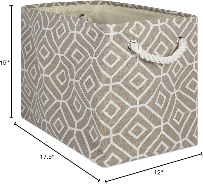 DII Collapsible Polyester Storage Bin, Stained Glass, Stone, Large Rectangle