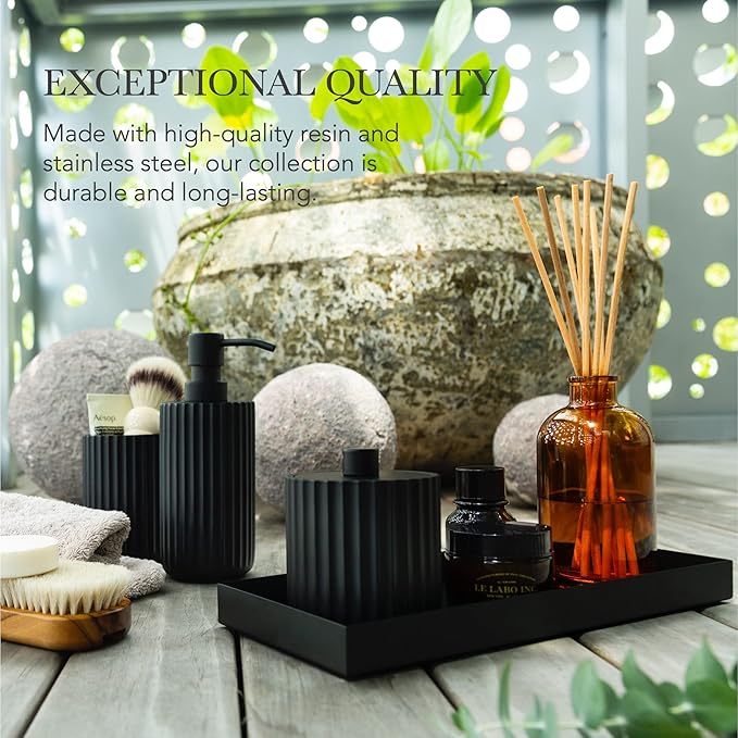 Bathroom Accessory Set, Bathroom Sets Accessories, Matte Black Bathroom Accessories Sets Complete, Bathroom Assesssories Set, Farmhouse Bathroom Decor, Bathroom Soap Dispenser Set, Boho Bathroom Decor