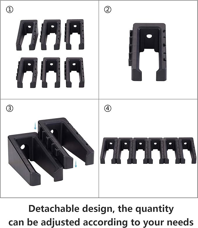 Magnetic ABS 6 Standard AR Rack Wall Mount, AR Mag Holder for 5.56 .223 Magazines, Wall Magazine Display, Magnet AR Mag Storage Organizer