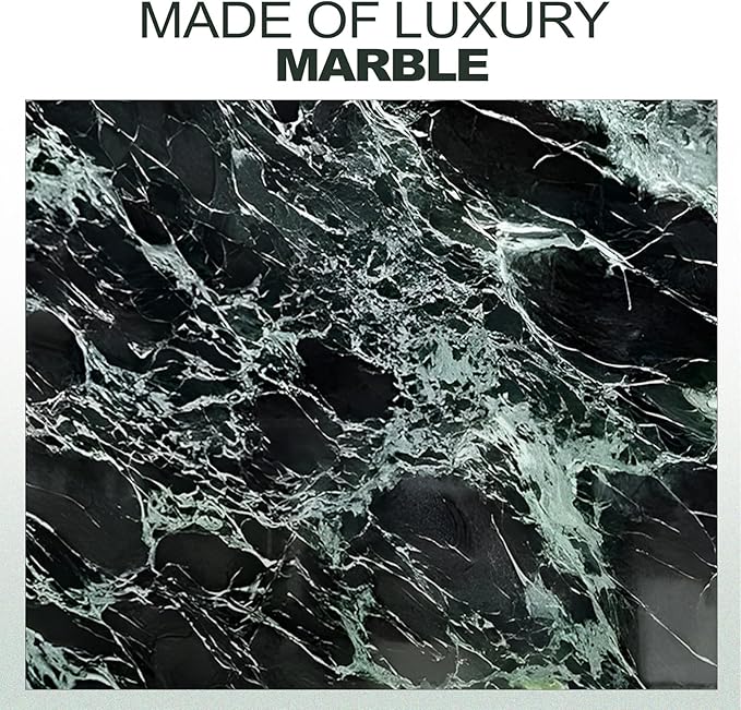 Koville Natural Marble Tray, 12x8â Coffee Table Vanity/Decorative Tray for Jewerly, Watch, Perfume Candle Storage for Bedroom/Bathroom/Kitchen Countertop(Indian Green Marble)