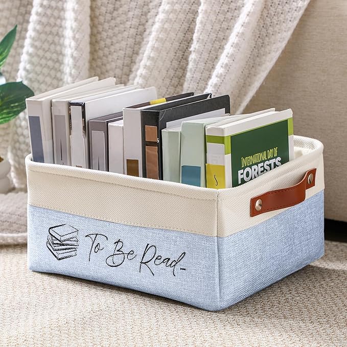 Marsui Book Lover Gifts TBR Book Storage Basket to Be Read List Storage Bin Bookish Accessories Bookworm Gift for Club Members Student Teacher Reading Accessories