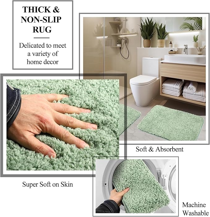 Sage Green Bathroom Accessories Set with Shower Curtain and Mats, 21 Pcs Resin Toothbrush Holder Sets with Holder and Lotion Soap Dispenser,Bathroom Countertop Organizer Set for Home Apartment