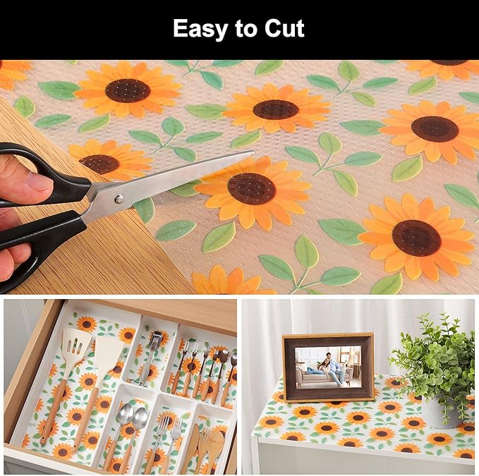 Cooyes Shelf Liner – Premium Non-Adhesive Cabinet & Drawer Liner for Kitchen – Waterproof Shelf Paper with Modern Pattern – Durable EVA Cabinet Mat – Easy to Cut （12" W x 240" L）
