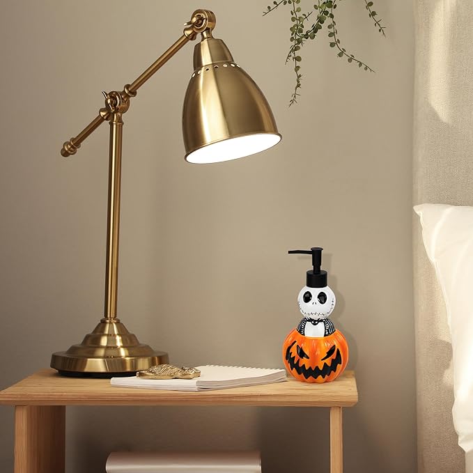 Disney Nightmare Before Christmas Soap Dispenser - Jack Skellington and Pumpkin Resin Lotion Pump - Bathroom Décor