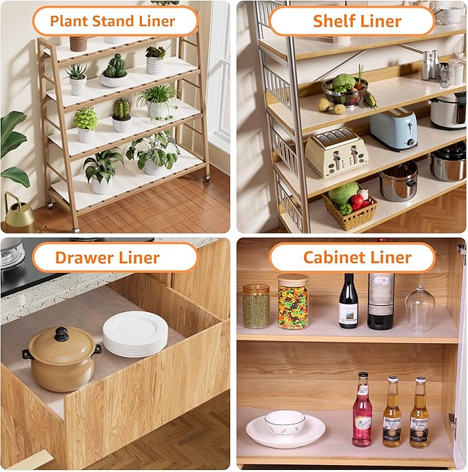 PABUSIOR Thicken Wire Shelf Liner - Transparent Pantry Shelf Liners, Waterproof Shelves Liners 11.5 Inch x 157 Inch, Easy to Cut Kitchens Drawer Liner