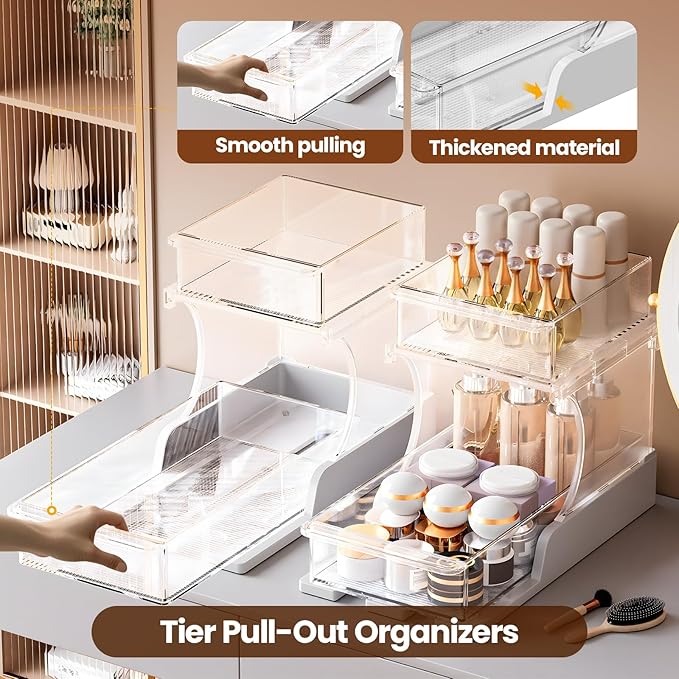 Dayacoco 2 Tier Bathroom Organizers and Storage, Bathroom Counter Organizer, Under Sink Organizer Bathroom, Bathroom Under Sink Organizer, Bathroom Vanity Organizer, New for 2026, 1 Pack