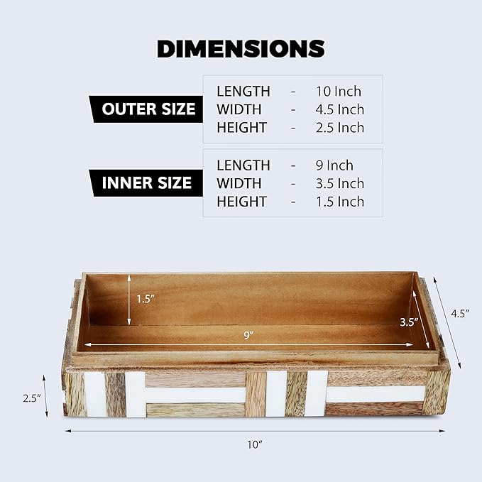 Handicrafts Home Decorative Storage Box 10x6 – Remote Organizer Box with Lid, Modern Decorative Keepsake Box, Boho Shelf Décor, Memory Box for Photos or Letters, Decorative Box for Table Décor