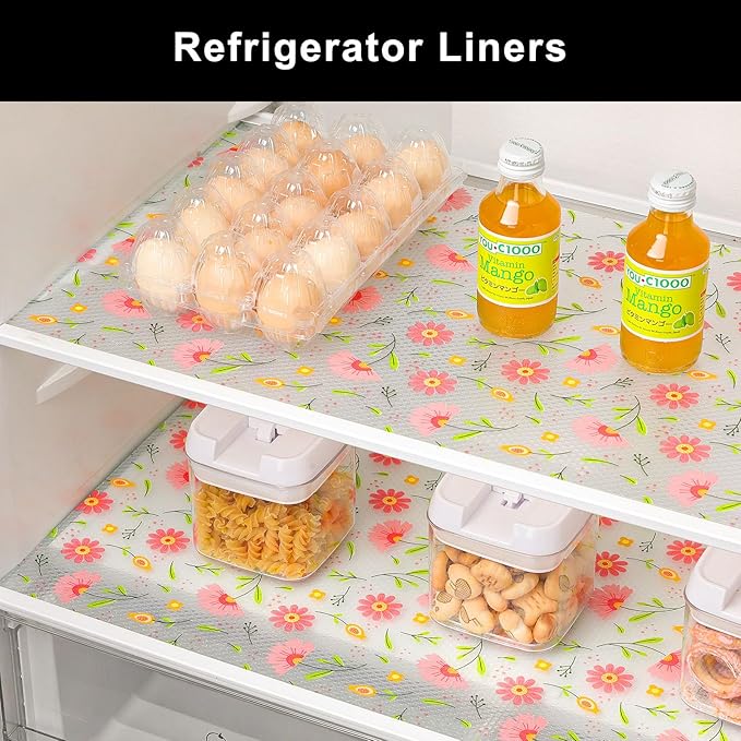 Cooyes Shelf Liner – Premium Non-Adhesive Cabinet & Drawer Liner for Kitchen – Waterproof Shelf Paper with Modern Pattern – Durable EVA Cabinet Mat – Easy to Cut (17.5" W x 78.7" L)