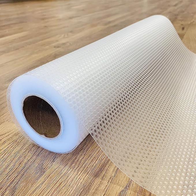 EVALAND Shelf Liners for Kitchen Cabinets Non-Adhesive 12" x 20 FT Clear Drawer Liner Non Slip, Washable Cabinet Liner, Waterproof Shelf Liners for Cabinets, Refrigerator Bathroom Pantry Cabinet Mat