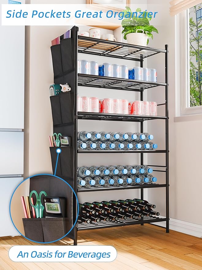 6 Tier 27" Shoe Organizer Rack for Closet Metal, Black