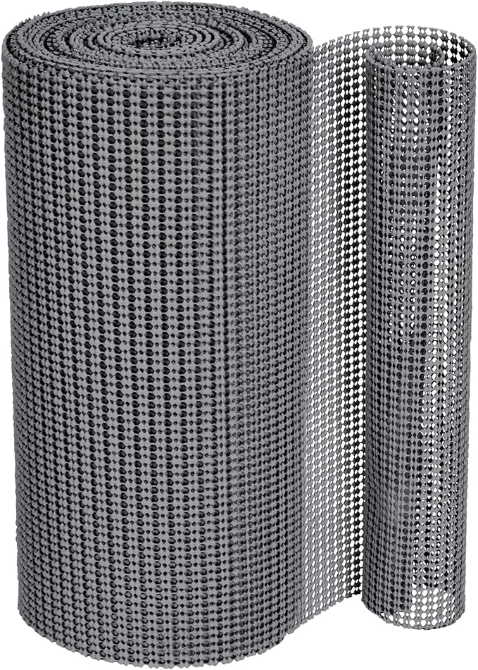 Smart Design Classic Grip Shelf Liner For Home Organization- Non Adhesive/Slip, Easy Clean - Perfect for Desk, Shelves, Kitchen, Bathroom, Cabinet Protection -Graphite Gray
