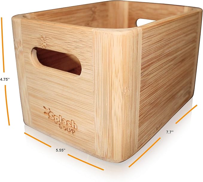 Bamboo Organizer, Bathroom Cosmetic Counter Storage, Picnic Condiment, Kitchen Pantry Box, Grill Utensil Spice Holder