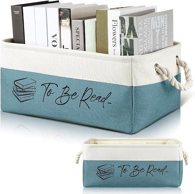 Marsui Book Lover Gifts Tbr Book Storage Basket to Be Read List Storage Bin Bookish Accessories Bookworm Gift for Club Members Student Teacher Reading Accessories