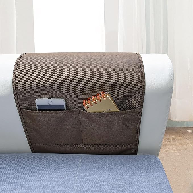 MDSTOP 5 Pockets Remote Control Holder, Magazine Rack, Space Saver Organizer, Draped Over Sofa, Couch, Recliner Armrest
