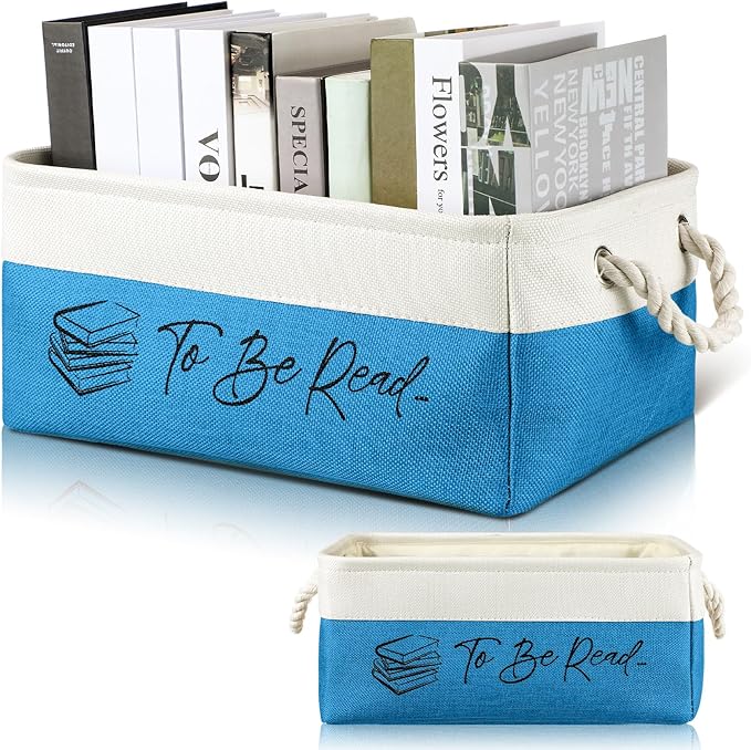 Marsui Book Lover Gifts Tbr Book Storage Basket to Be Read List Storage Bin Bookish Accessories Bookworm Gift for Club Members Student Teacher Reading Accessories