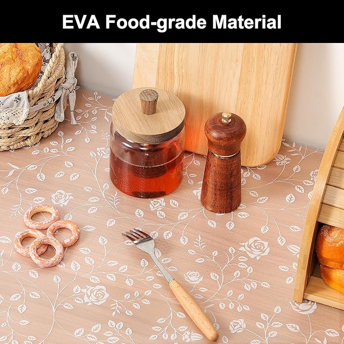 Cooyes Shelf Liner – Premium Non-Adhesive Cabinet & Drawer Liner for Kitchen – Waterproof Shelf Paper with Modern Pattern – Durable EVA Cabinet Mat – Easy to Cut （17.5" W x 240" L）