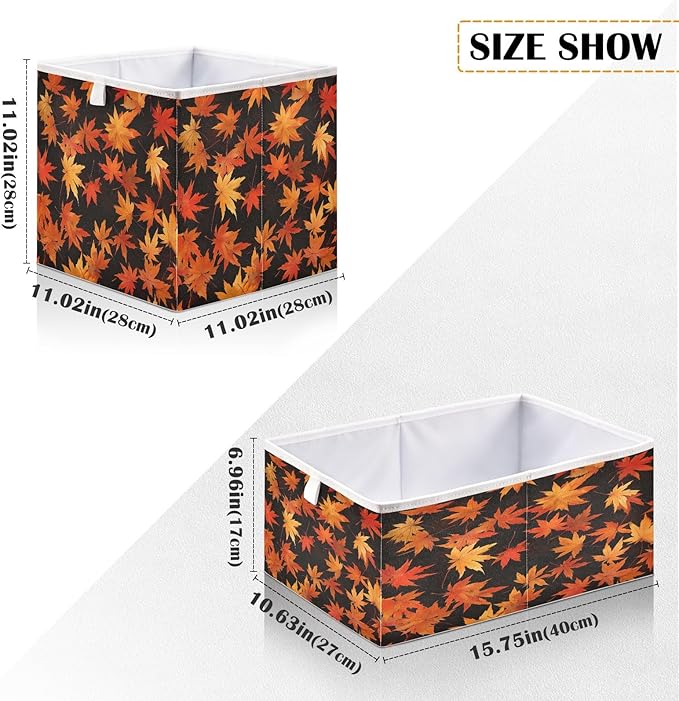Bolaz Yellow Maple Closet Organizers Storage Cubes Storage Bins Shelf Baskets Containers for Home Room Office,Rectangle