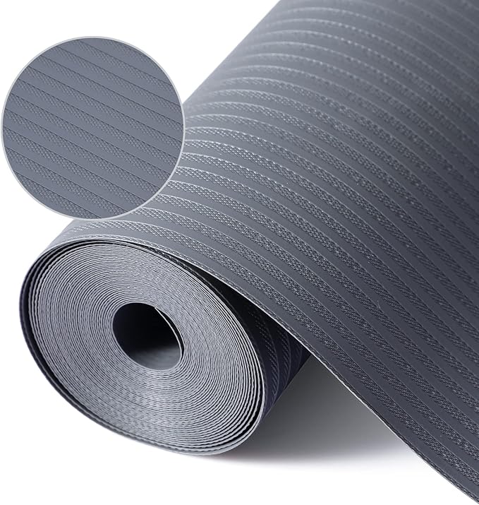Shelf Liners for Kitchen Cabinets, 20Inch x 20Ft, Non Adhesive Shelf Liner, Non-Slip Kitchen Drawer Liners, Waterproof Durable Cabinet Liners for Shelves, Refrigerator, Pantry, Dark Gray