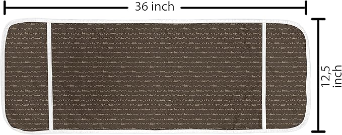 Ambesonne Brown Microwave Oven Cover, Dark Brown Backdrop Image with Letterings Hope Love Fun Happy, Water Resistant Organizer with Pockets for Kitchen, 36" x 12", Brown Cream