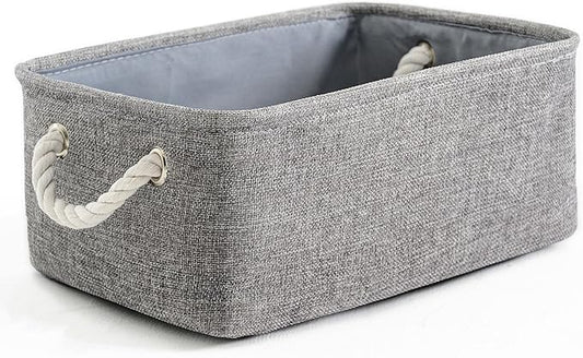 TheWarmHome Storage Bins for Shelves - 11.8x7.9x5.2 inch Grey Small Storage Baskets for Organizing, Fabric Storage Cubes Closet Organizer for Home Nursery Gift Decorative (Gray)