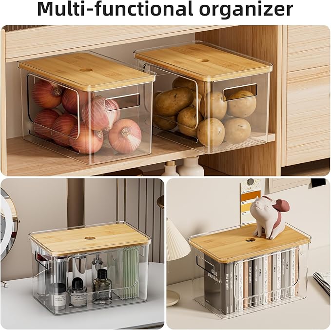 Under Sink Organizer,Plastic Trash Bag Holder Dispenser,Stackable Pantry Laundry Room Home Organization,Potatoes Onions Storage Container for Kitchen,Set of 3 for 13/30/33 Gallon Bags,Set of 3