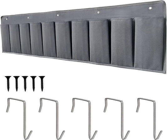 RV Shoe Pockets 10 Pockets Heavy Hanging Bedside Storage Organizer with Sturdy Hooks Storage Pockets Hangs on bed for Shoes Toys and Tool Accessories