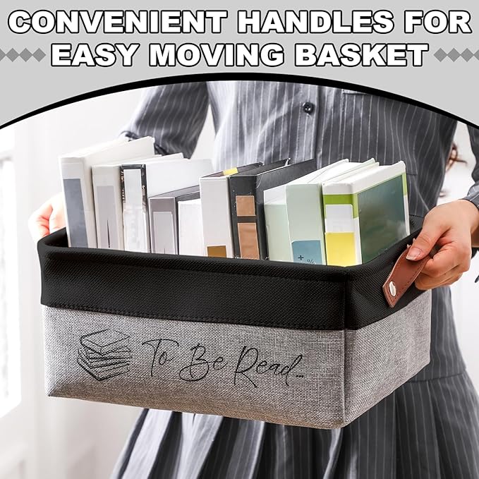 Marsui Book Lover Gifts TBR Book Storage Basket to Be Read List Storage Bin Bookish Accessories Bookworm Gift for Club Members Student Teacher Reading Accessories